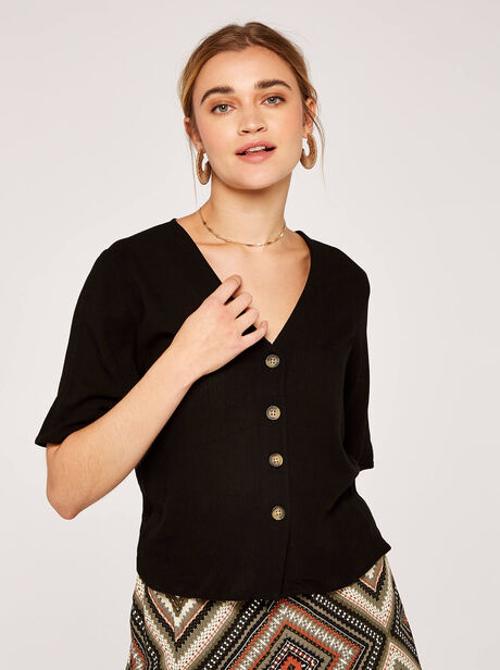 Button Front Crop Top