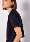 Pinstripe Cropped Top, Navy, large