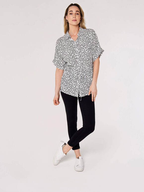 Ikat Dot Shirt, White, large