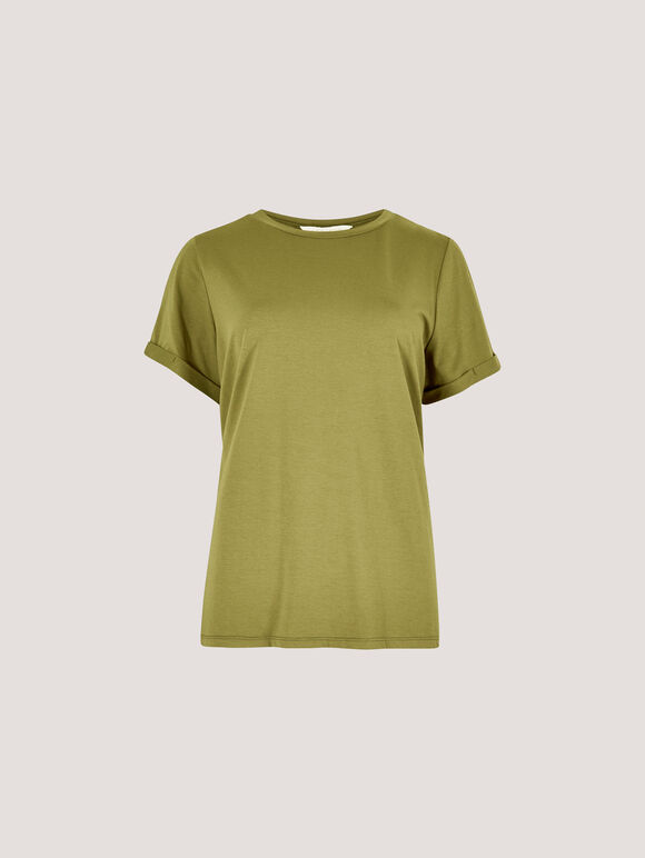 Cotton Modal T-Shirt, Khaki, large