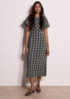 Check Print Midaxi Dress, Pine Green, large