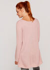 Waffle Knit Top, Pink, large