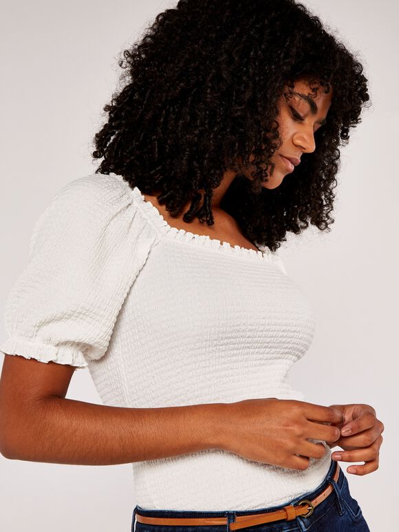 Milkmaid Top, Cream, large
