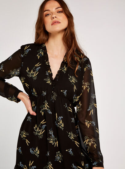 Floral Ruffle Mini Dress