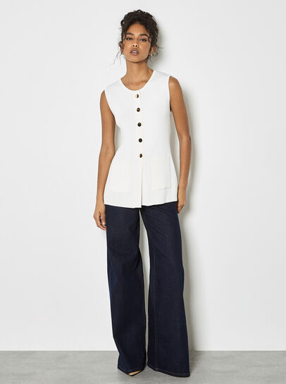Ribbed Knit Waistcoat