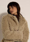 Faux Fur Panel Jacket, Stone, large