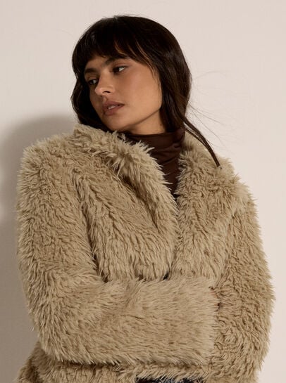 Faux Fur Panel Jacket