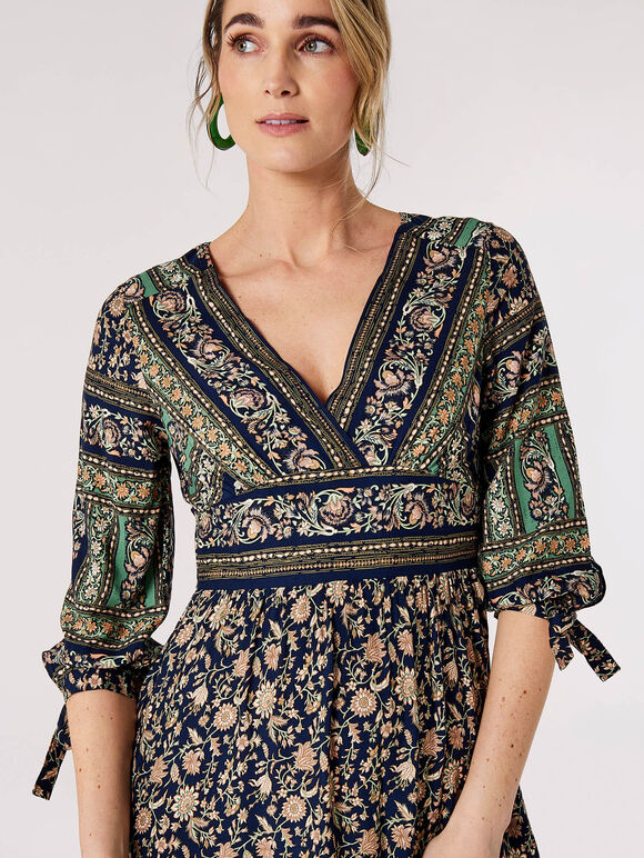 Sarasa Floral Maxi Dress, Navy, large