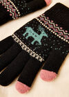 Reindeer Fair Isle Knitted Gloves, Assorted, large