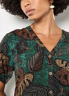Tropical Leaf Print Shirt, Green, large