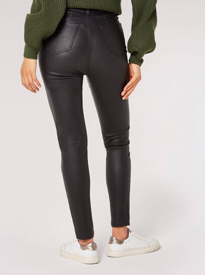 Leather-Look Shiny-Fit Trousers