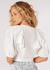 Cropped Ruffle Blouse, Cream, large