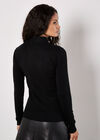 Rhinestone Gem Embellished Jumper, Black, large