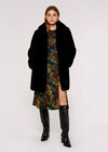 Oversized Super-Soft Faux Fur Coat, Black, large