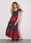 Colour Pop Parrot Print Maxi Dress, Assorted, large