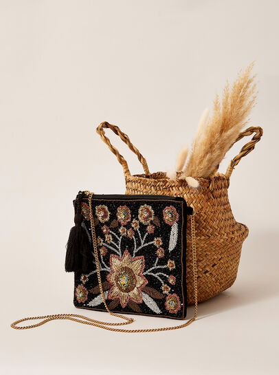 Embroidered Beads  Clutch Bag