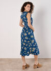Ditsy Floral Print Midi Dress, Blue, large