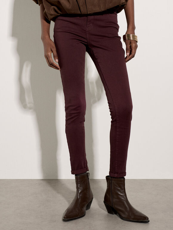 Sienna Skinny Fit Jeans, Burgundy, large