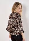 Ikat Print Boxy Shirt, Black, large