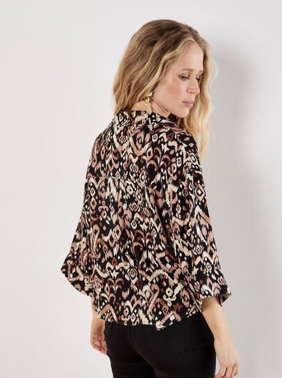 Ikat Print Boxy Shirt