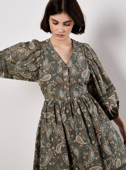 Paisley Print Mini Dress