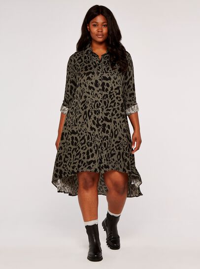 Curve Cheetah Shirt Dress