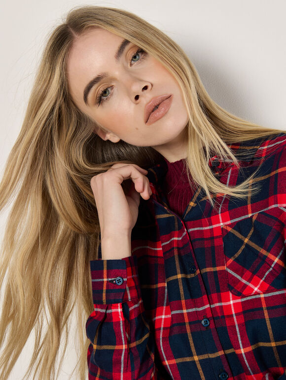 Classic Check Shirt, Red, large