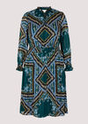 Curve Patchwork Scarf Midi Dress, Green, large