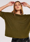 Rib Batwing Top, Khaki, large