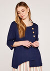 Triple Button Asymmetric Top, Navy, large