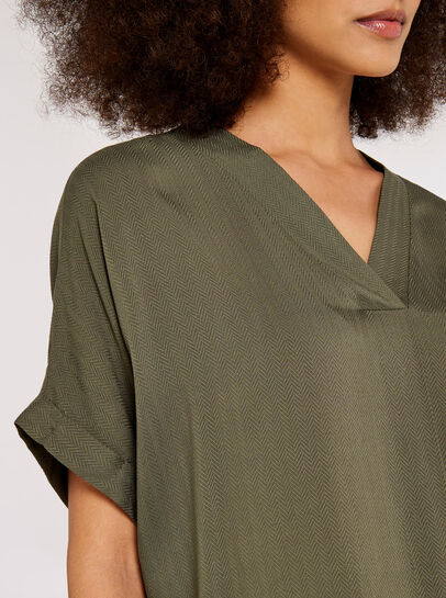 Chevron V Neck Top