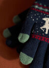 Reindeer Pattern Gloves, Navy, large
