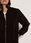Lightweight Woven Bomber Jacket, Black, large