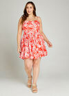 Sketched Palm Lapis Cami Dress +, Orange, large