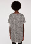 Textured Dot Curve Hem Tunic Top, Cream, large