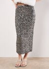 Sequin Embellished Pencil Midaxi Skirt, Grey, large