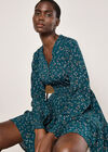 Ditsy Floral Mini Dress, Teal, large