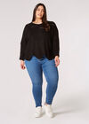 Curve Swirl Knit Batwing Jumper, Black, large