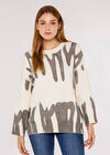 Graffiti Jumper, Cream, large