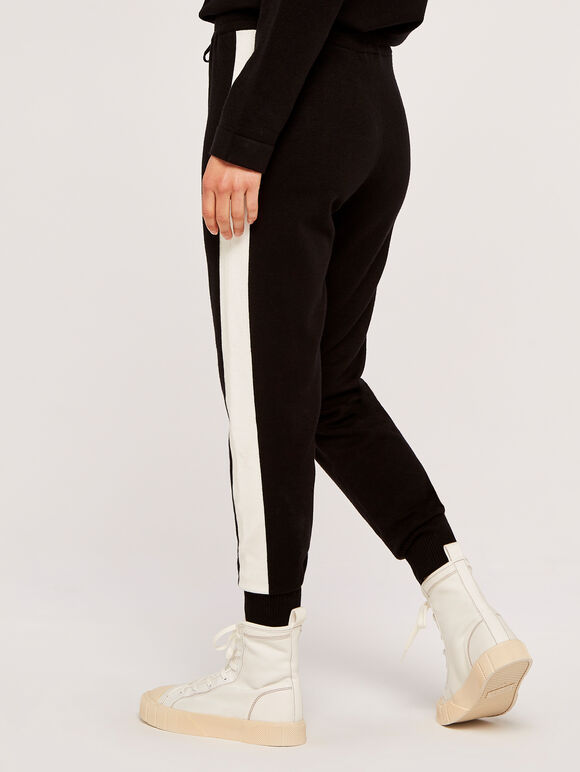 Side Stripe Joggers, Black, large