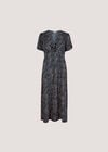 Animal Print Midaxi Dress, Navy, large