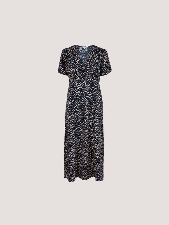 Animal Print Midaxi Dress, Navy, large