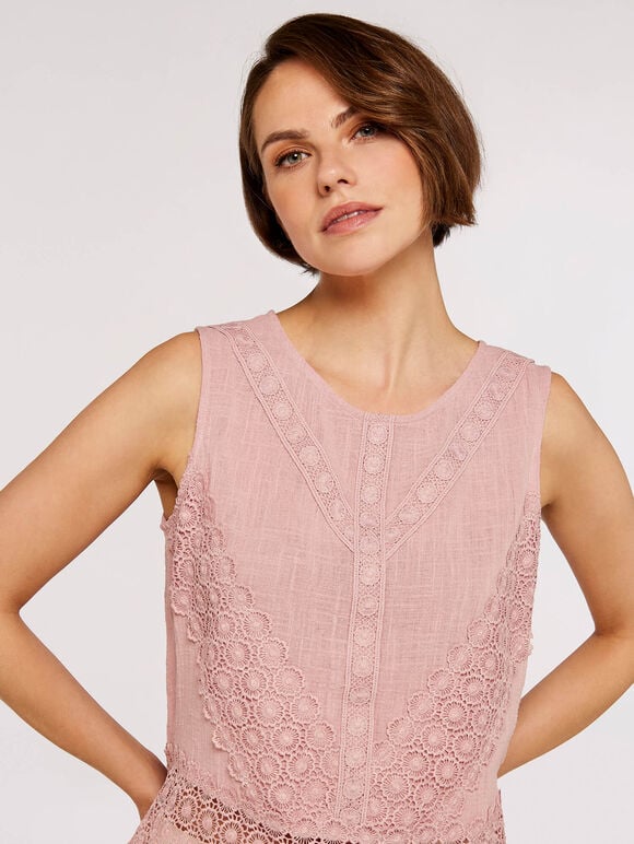 Back Bow Cotton Top, Pink, large