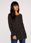 Polkadot Top, Black, large