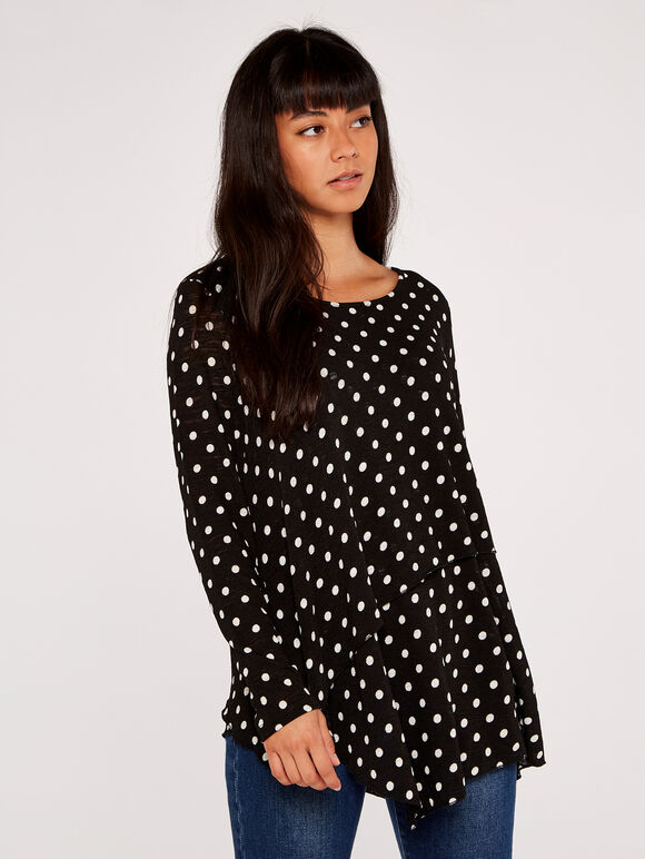 Polkadot Top, Black, large