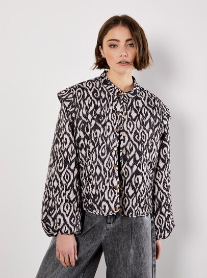 Textured Ikat Quilted Jacket