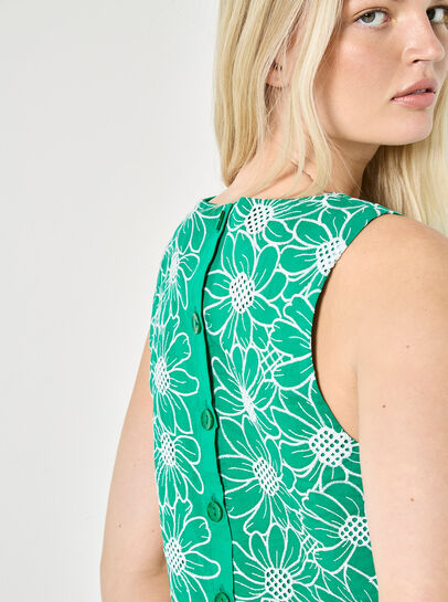Floral Lace Embroidered Shell Top