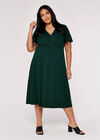 Curve Wrap Midi Dress, Green, large