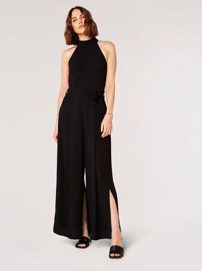 Halter Neck Split Leg Jumpsuit