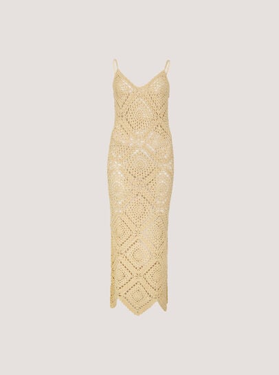 Hand-Knit Crochet Midi Dress